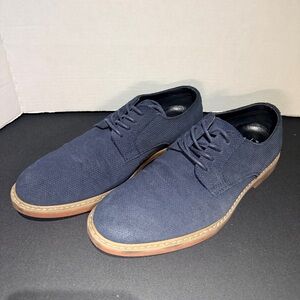 Public Opinion Men’s Navy Canvas Oxford Shoes Casual Lace Up Size 8